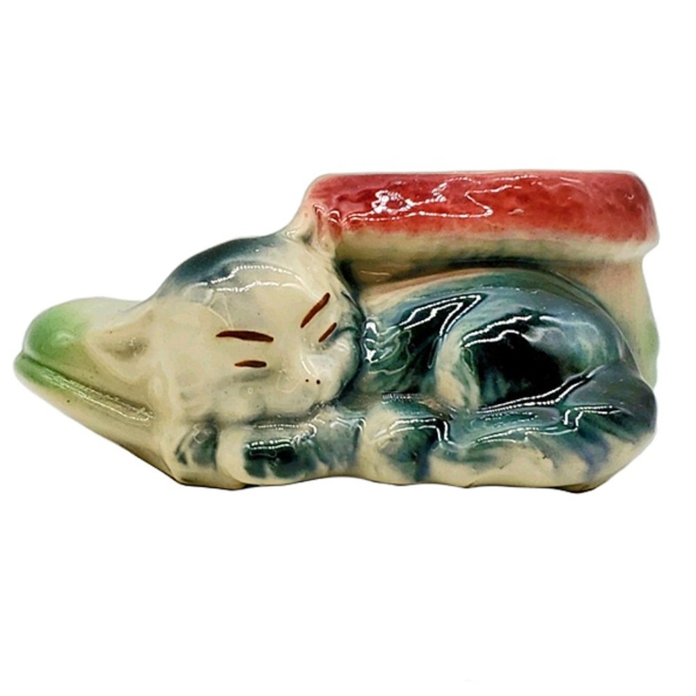 Sleeping Kitten/Cat Shoe Boot Planter Napping VTG
